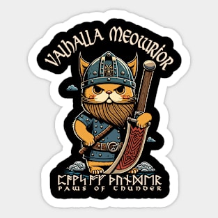 Nordic Norse Valhalla Viking Cat Warrior Sticker